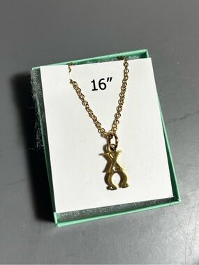 Chi Omega Gold Tone 16" Necklace (never worn)